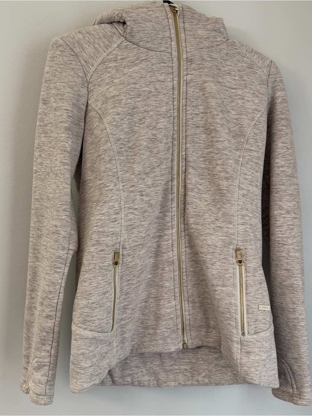Athleta Jacket Womens XS Beige Sherpa Fleece Hoodie Full Zip 0026